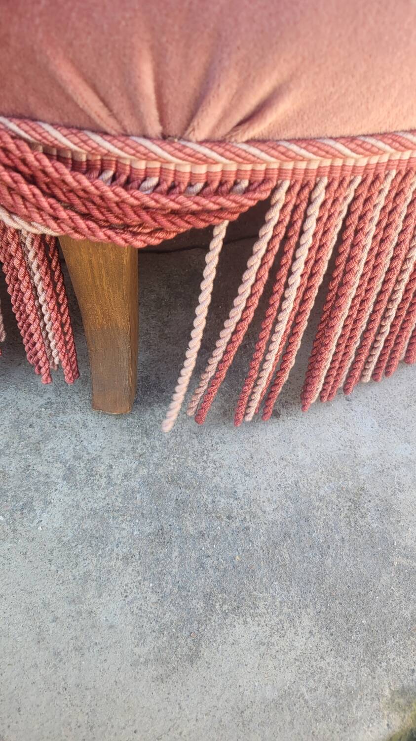 Série de 4 Fauteuils crapauds en velours ancien 1930s