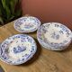 Ensemble de 6 assiettes creuses décor bleu Moustiers