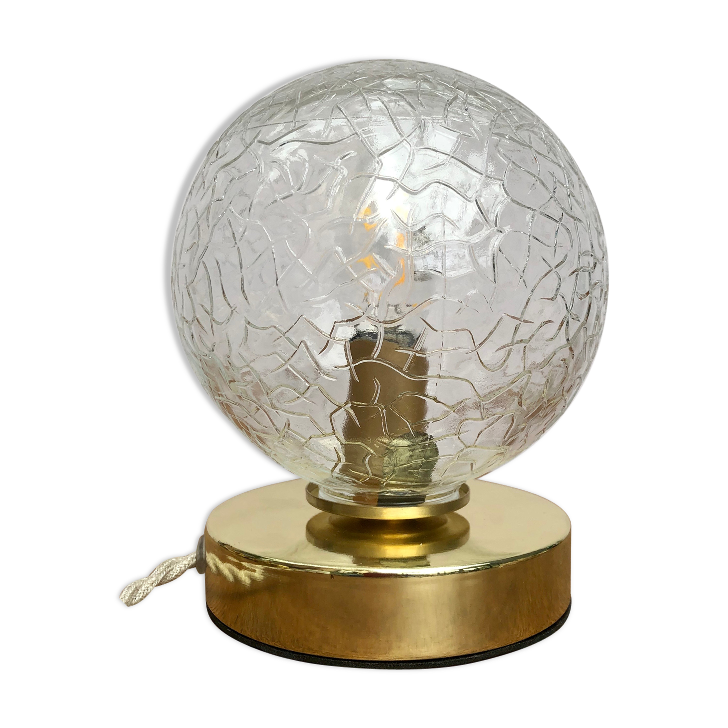 Vintage globe-laying lamp in cracked glass effect