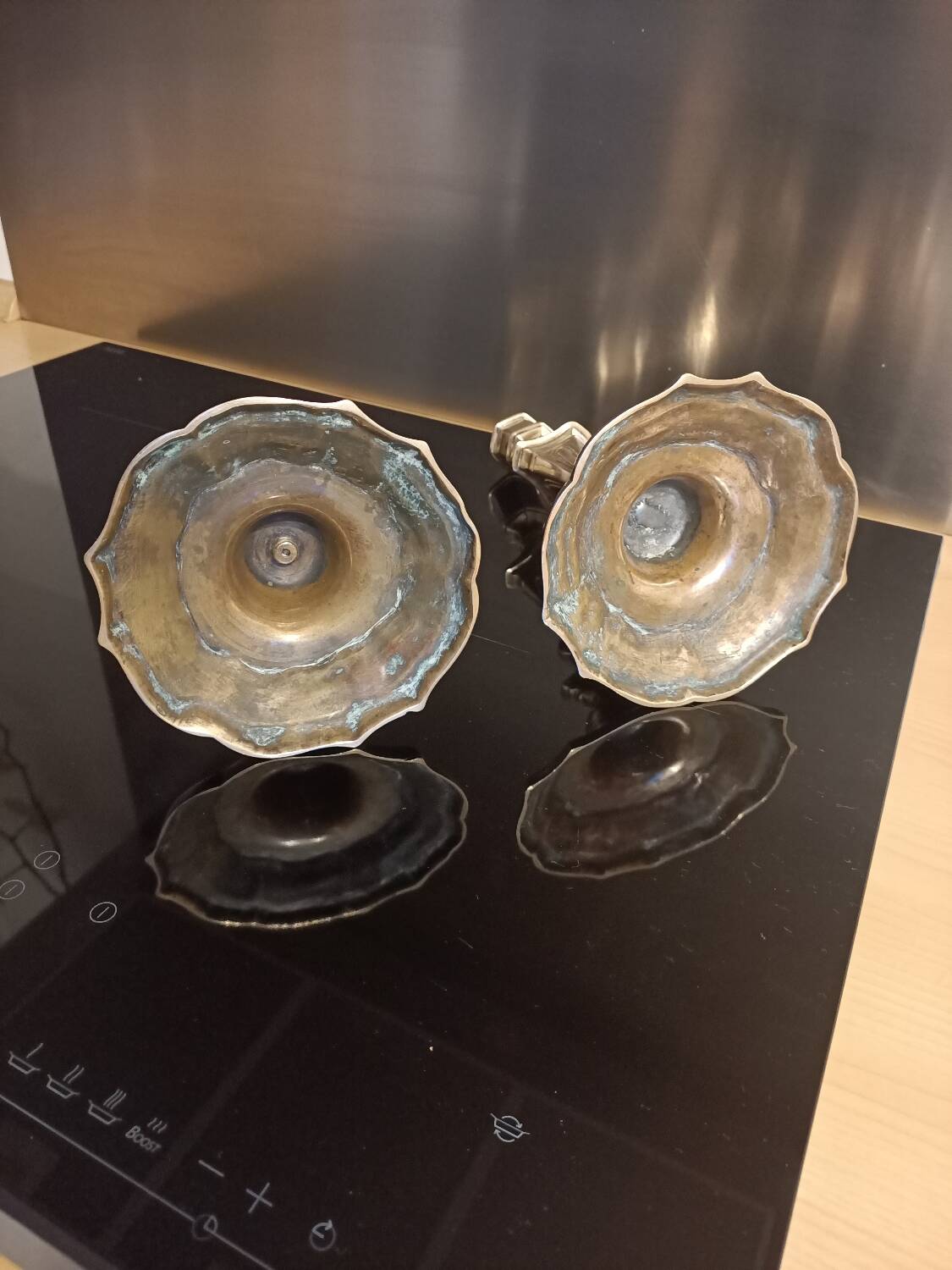 Regency candle holders in gilded bronze