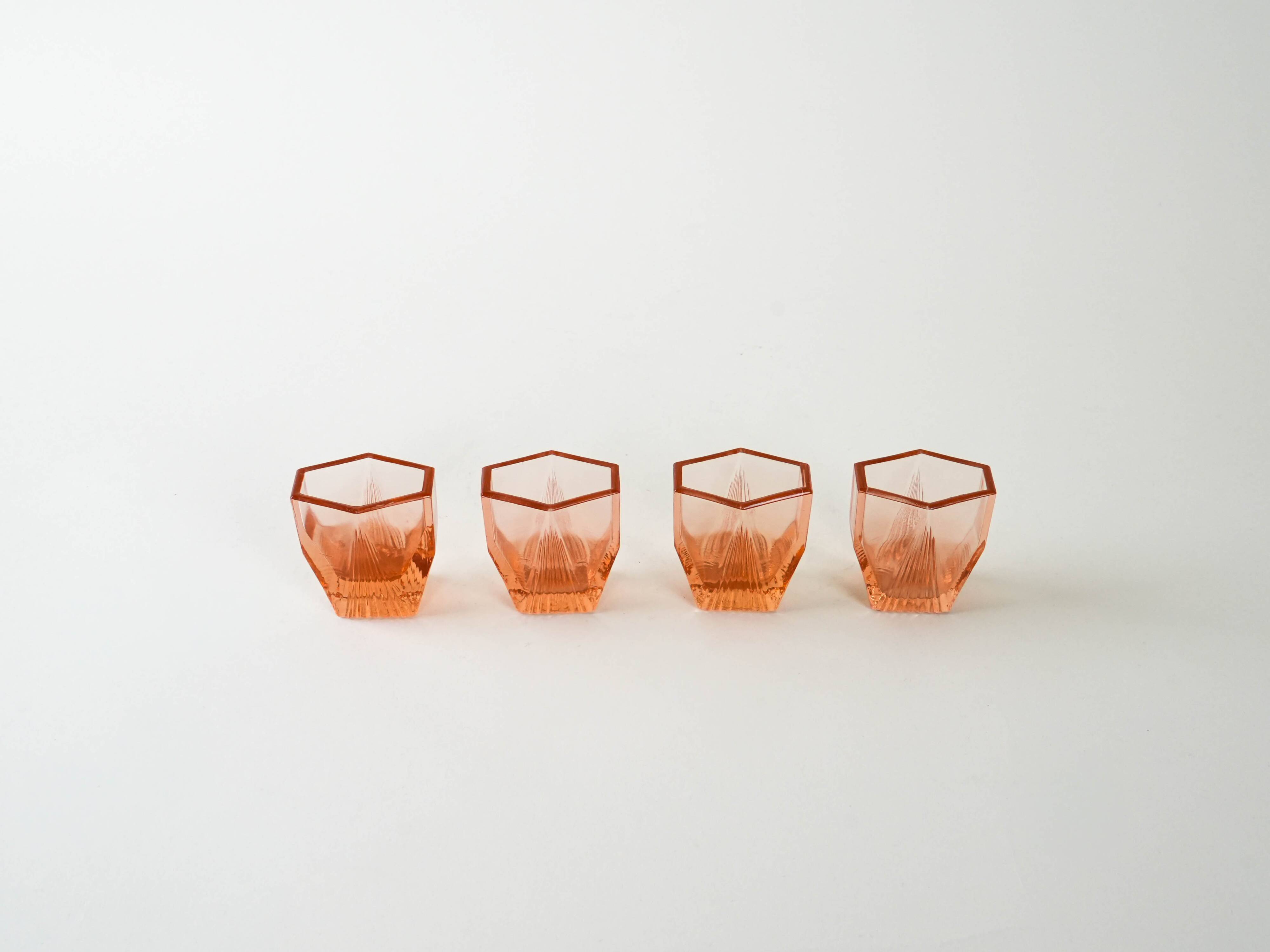 Set of shot glasses, art deco, 1930s, production: Italy
