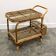 Vintage Italian rattan bar cart with bottle holder, 1970s