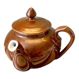 Pillivuyt brown bistro teapot with offset spout