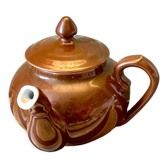 Pillivuyt brown bistro teapot with offset spout