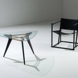 Triangular coffee table in the manner of Alfred Hendrickx