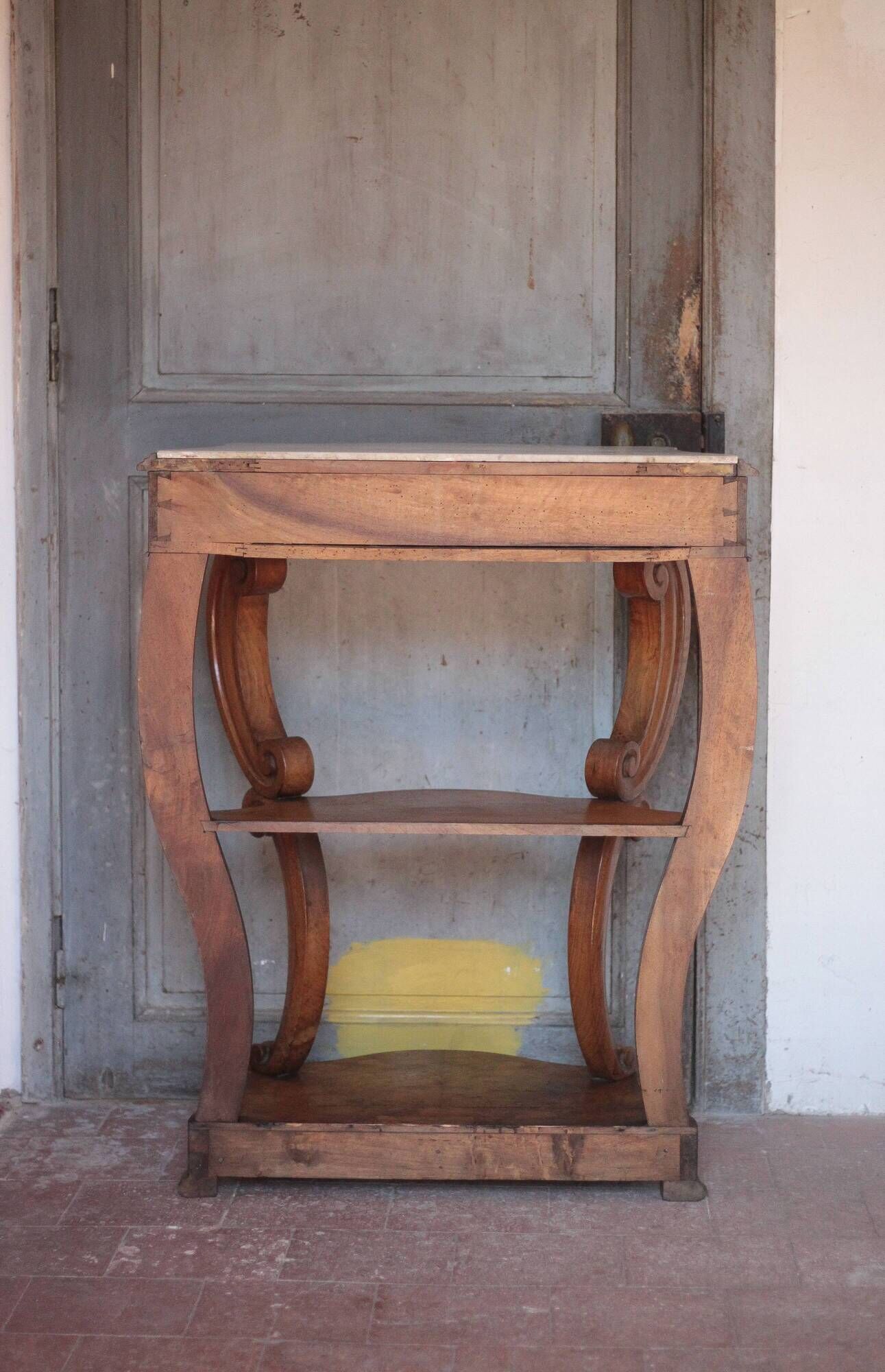 Console bois et marbre époque Louis Philippe, meuble bois, meuble d'entrée