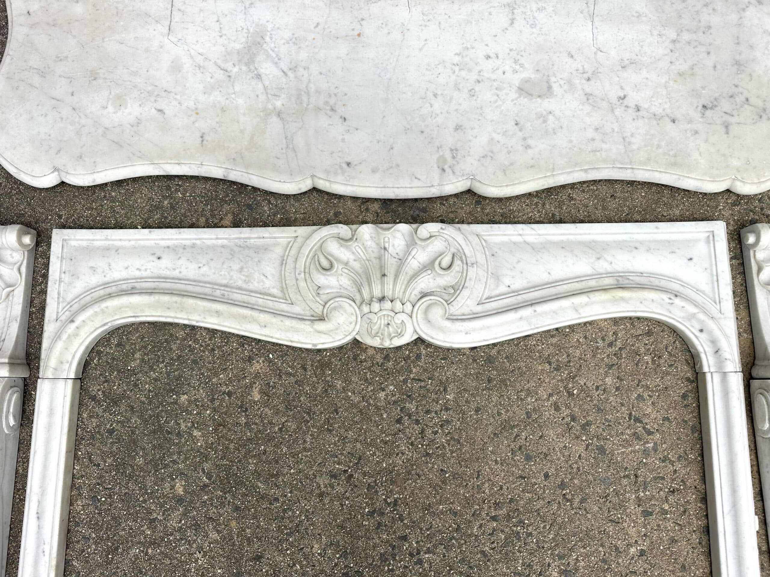 White Carrara marble fireplace from around 1880