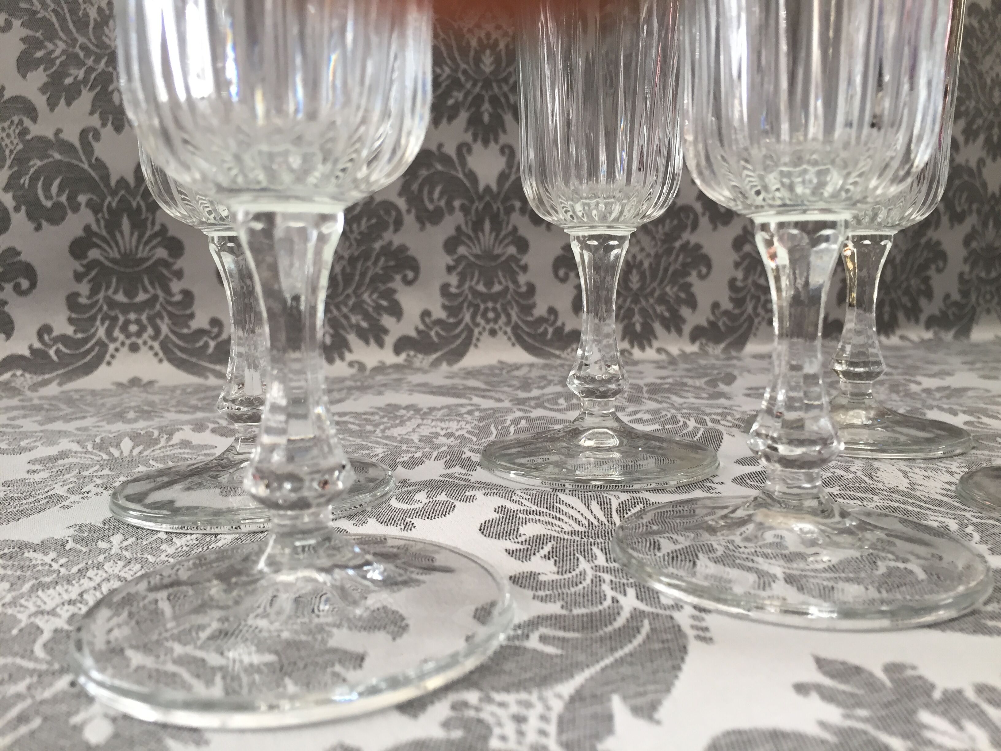 Champagne pressed molded glass flutes