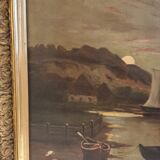 Huile sûr toile Marine au clair de lune