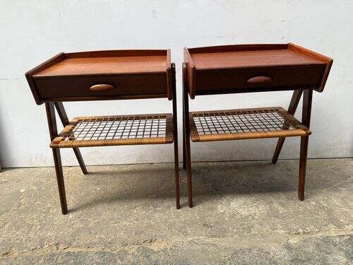 Set of 2 modernist Danish teak bedside tables by Søren Rasmussen, 1964