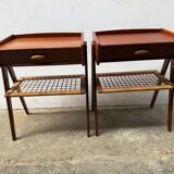 Set of 2 modernist Danish teak bedside tables by Søren Rasmussen, 1964
