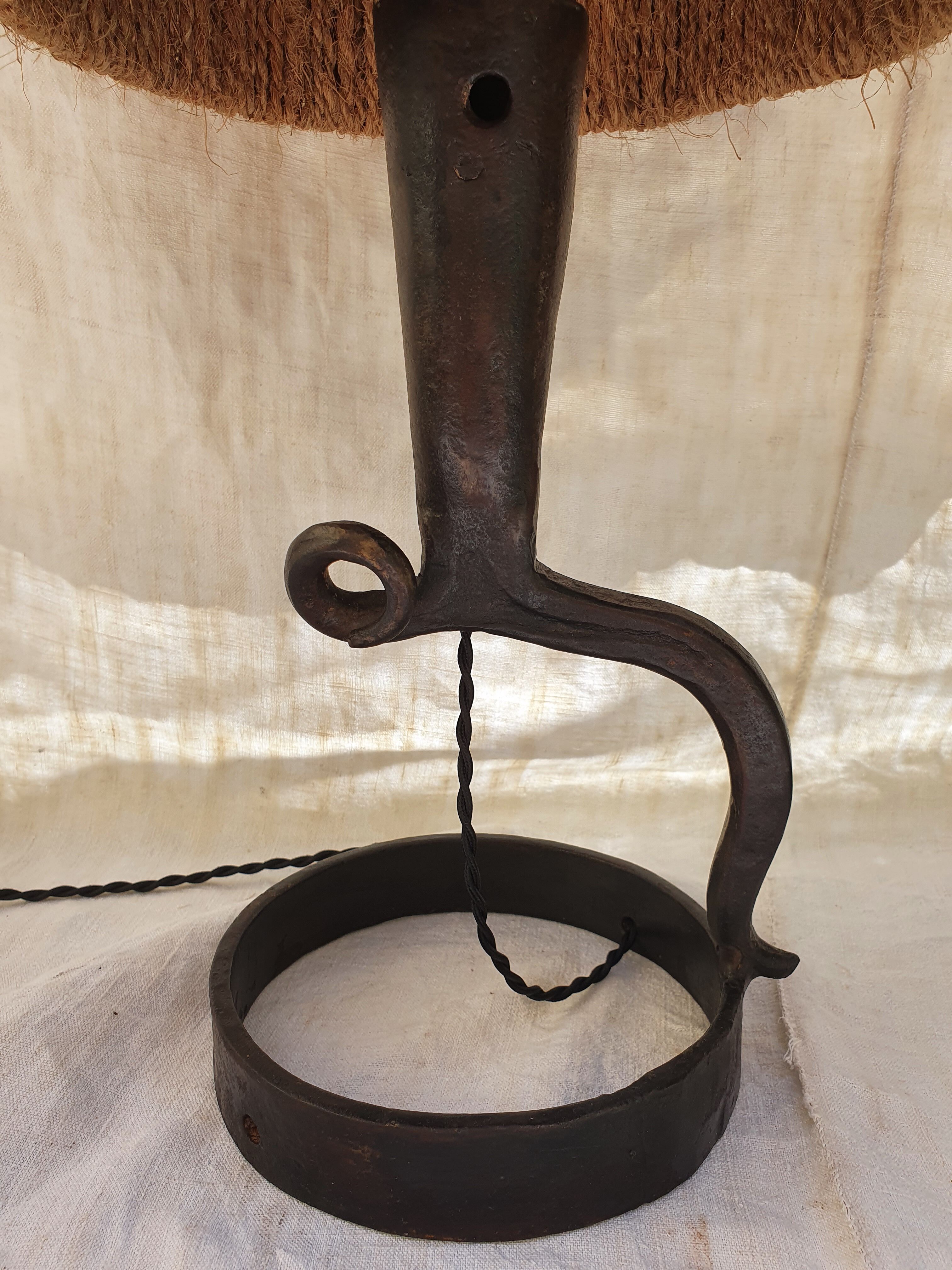 Iron lamp folk art