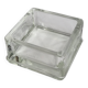 Vintage square Lumax catchall in thick transparent glass 11 x 11 x 6 cm