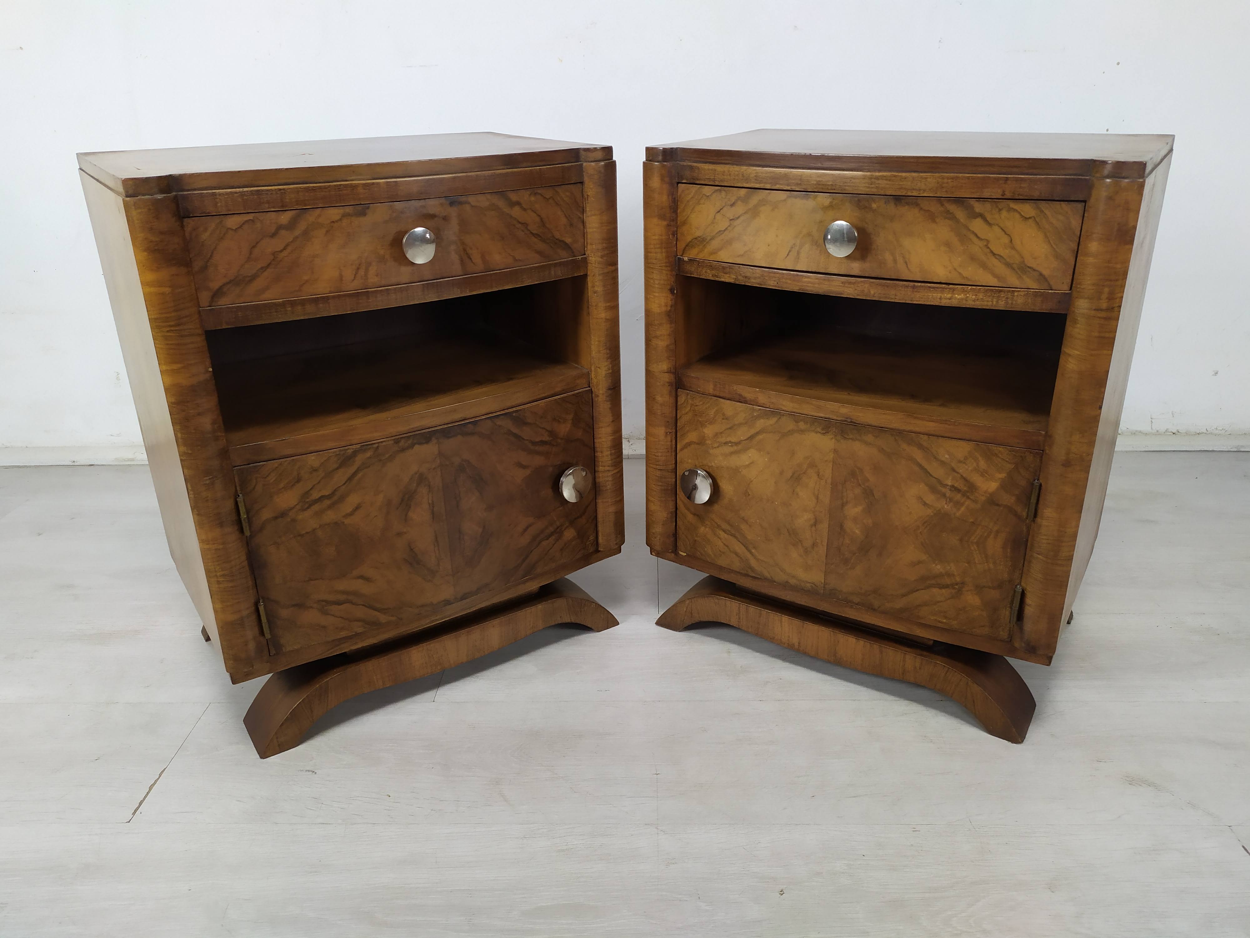 Pair of art deco bedside tables