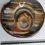 Empty pocket, slice of brown ochre agate