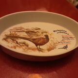 Plat  a four  porcelaine  pillivyut  decor  faisans  recette
