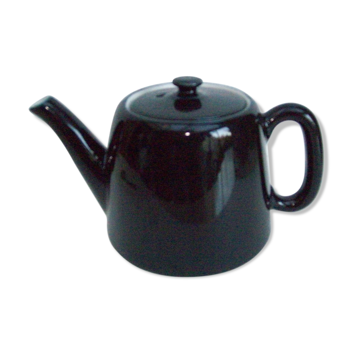 Vintage black ceramic teapot