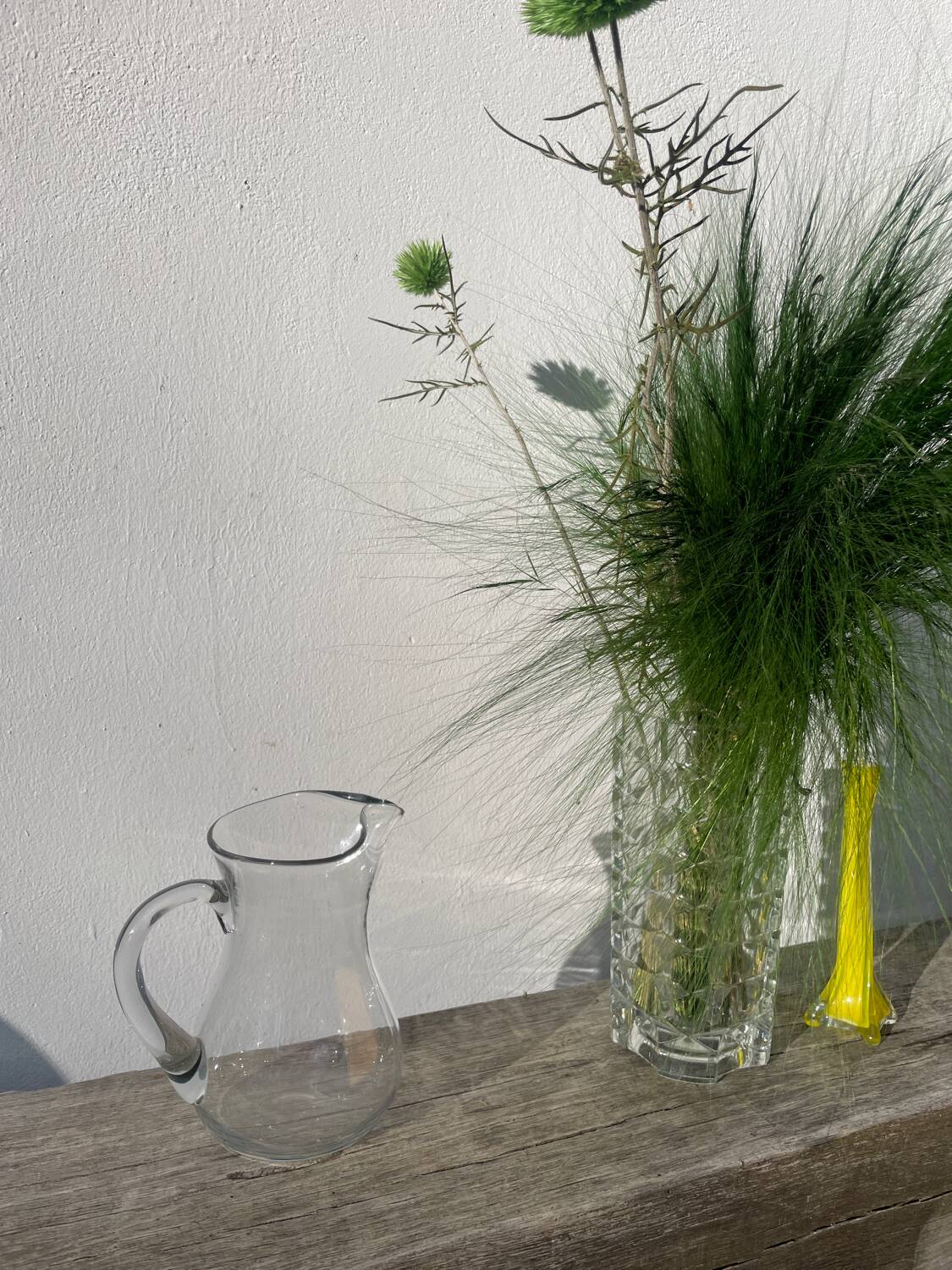 Clear Murano glass pitcher, 1960