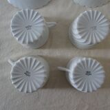 4 cups with saucer Limoges Haviland white torso