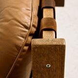 Hungarian leather sofa set by Ipoly Furniture Factory, set of 2.