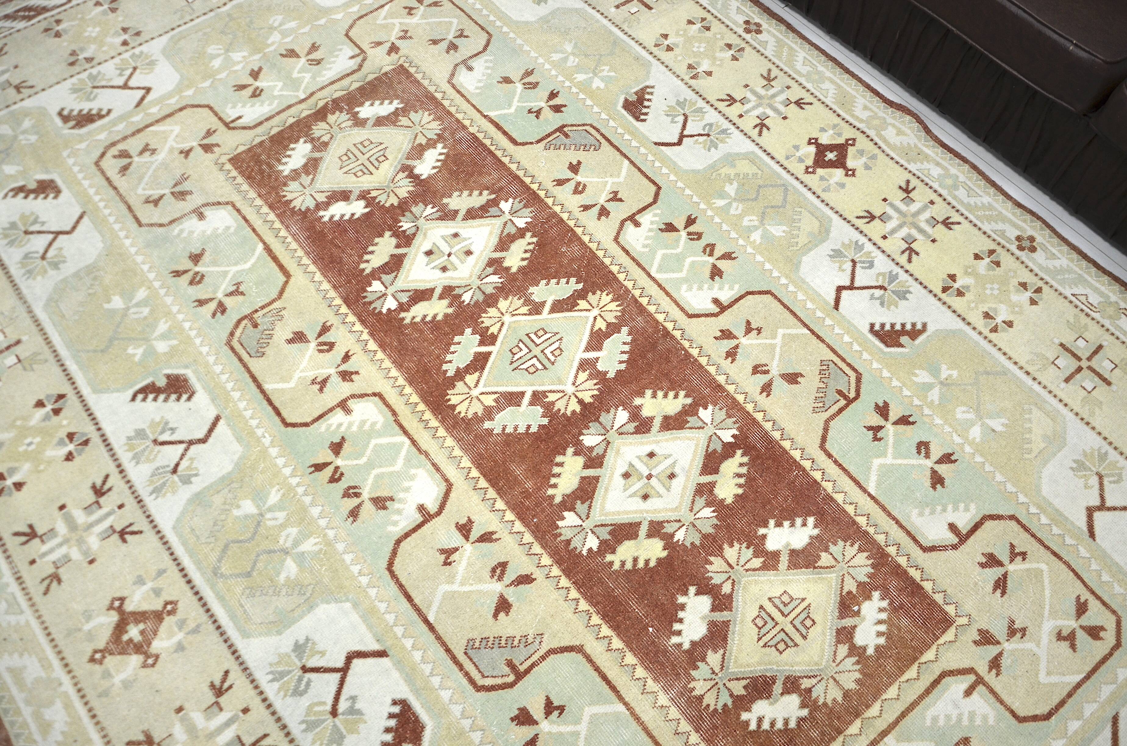 Tan Oversize Turkish Tribal Wool Rug sku 2294.