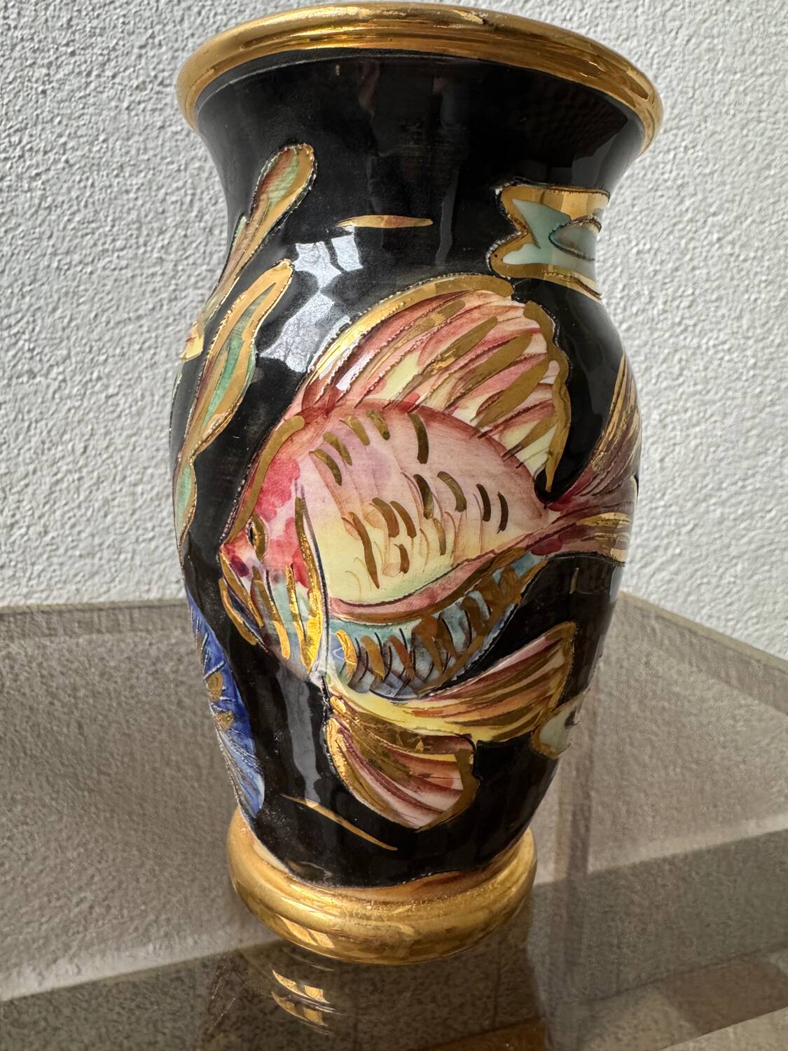 Ceramic vase Vallauris fish 60s