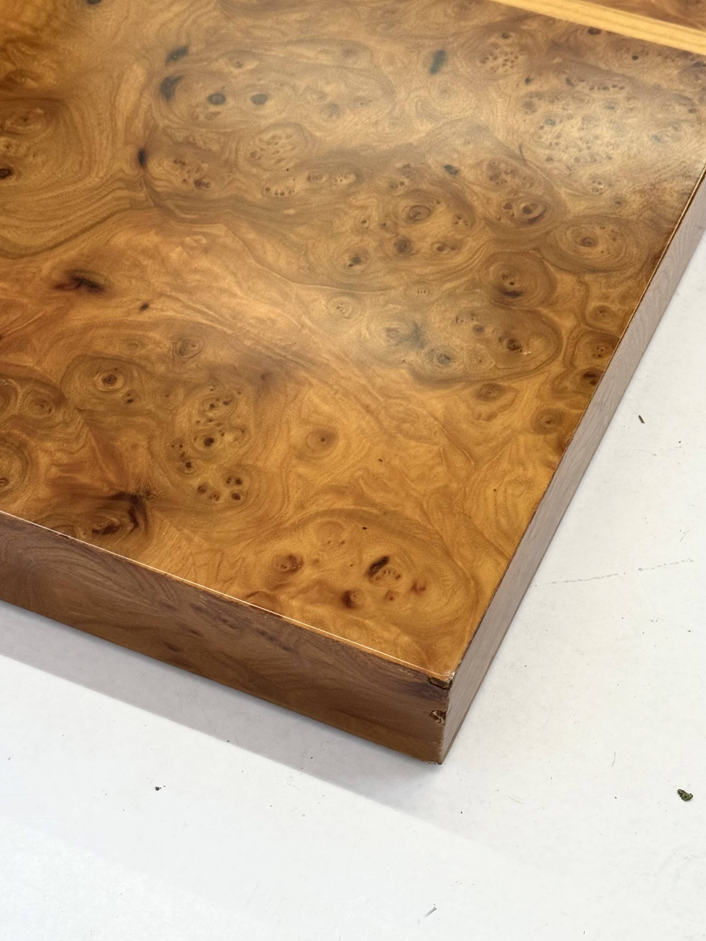 Table basse vintage de Smania en bois de ronce