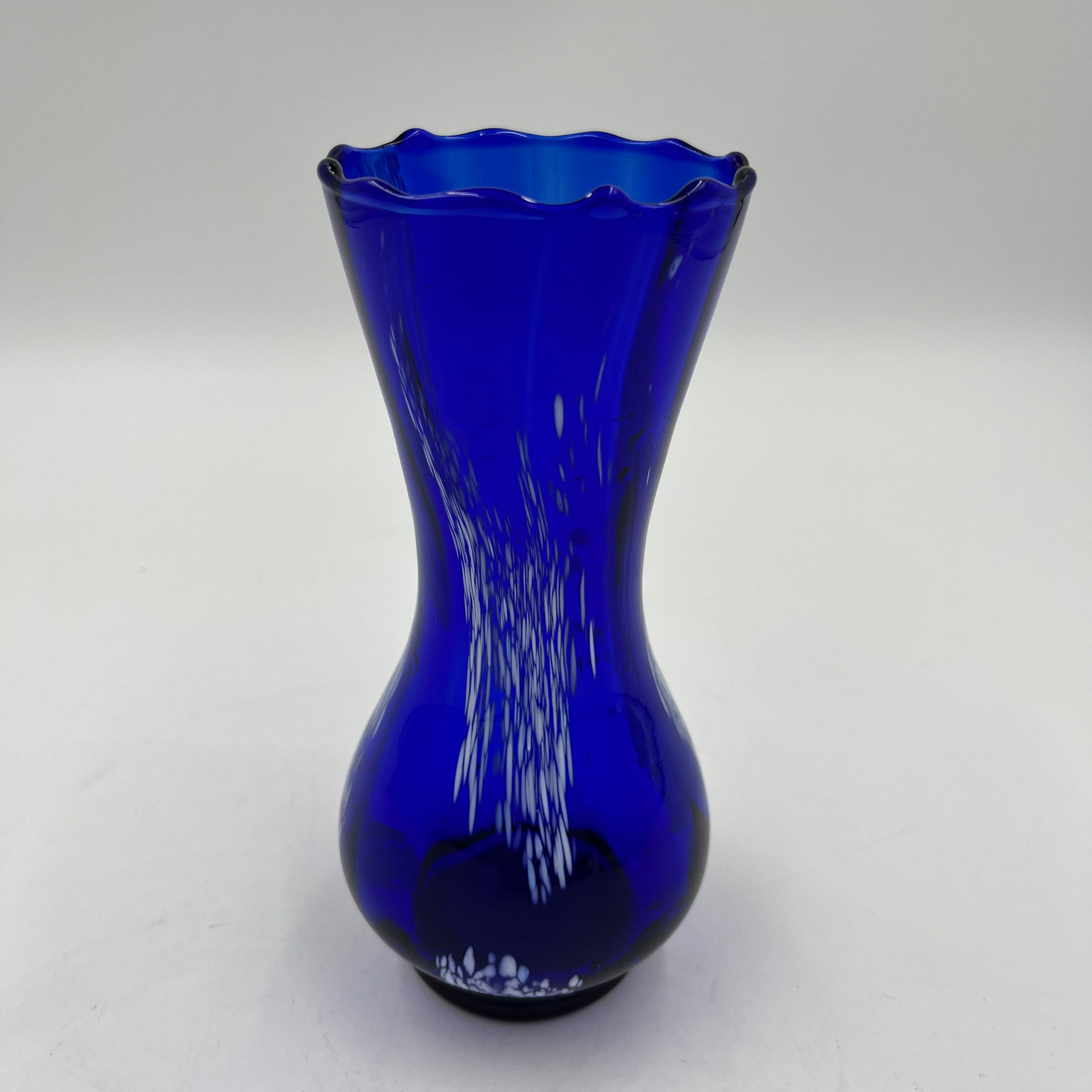 Blue and white glass vase