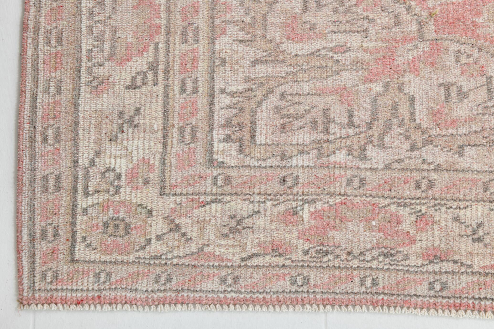 Soft Red & Beige Entryway Handmade Vintage Rug, 170x261 Cm