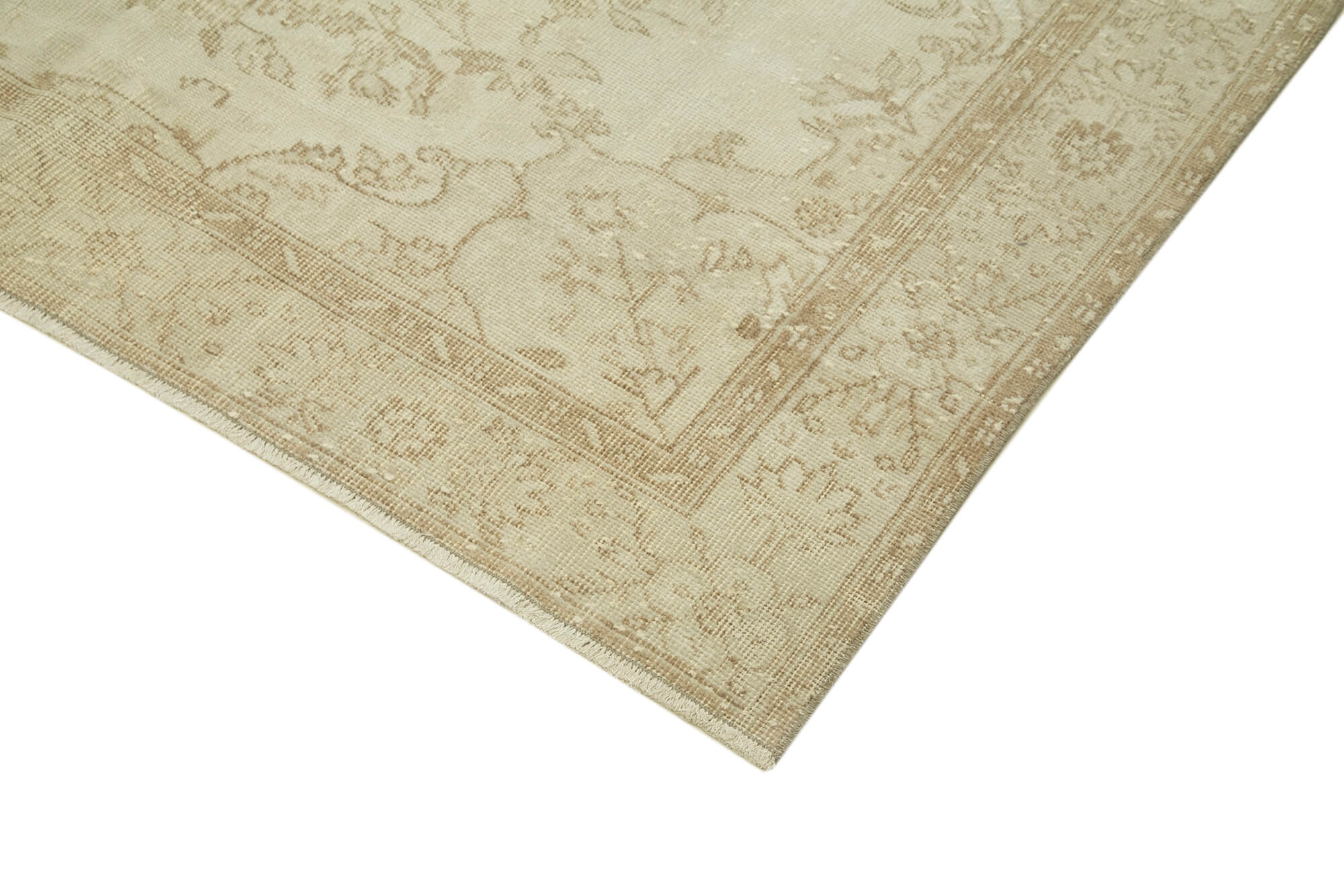 Handmade vintage oriental beige rug 184 cm x 291 cm