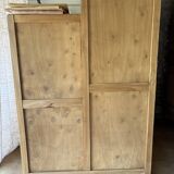 Asymmetrical Wardrobe in Raw Wood