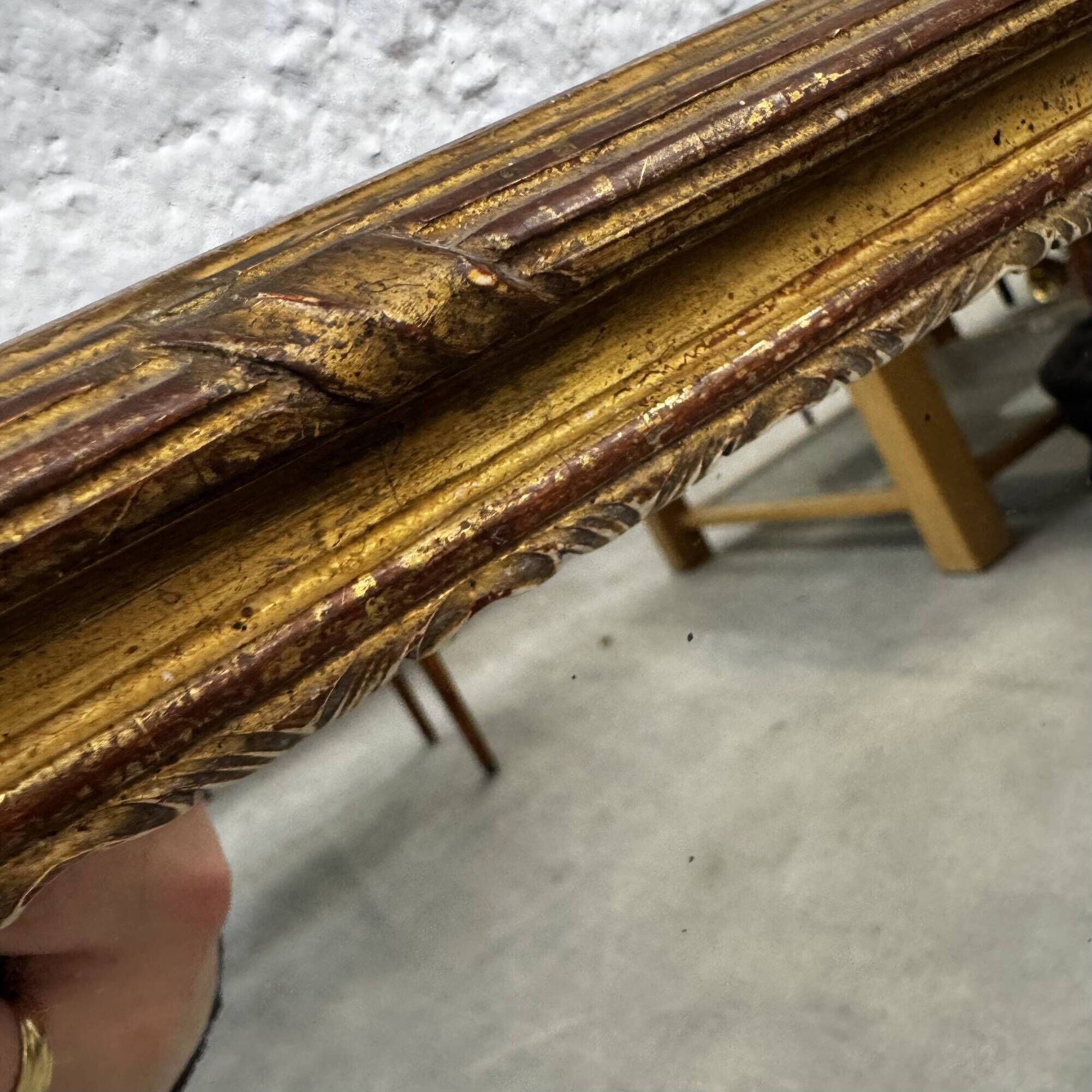 Superb antique mirror with a gilded frame – Maison Lebrun Paris (since 1847)
