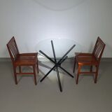 Italian folding table 80's aluminium frame