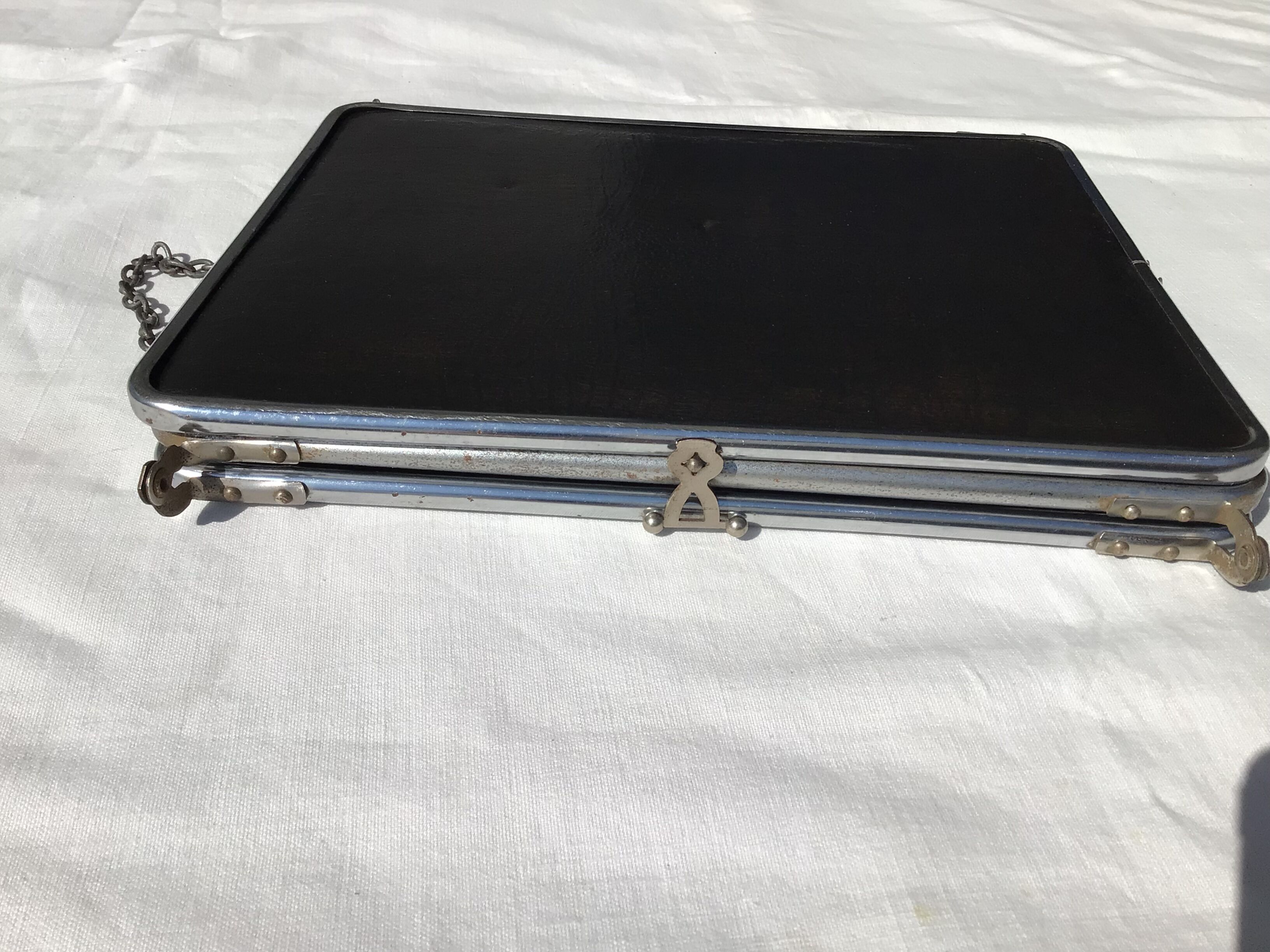 Triplet resaleable triple barber mirror back black varnish 69x27