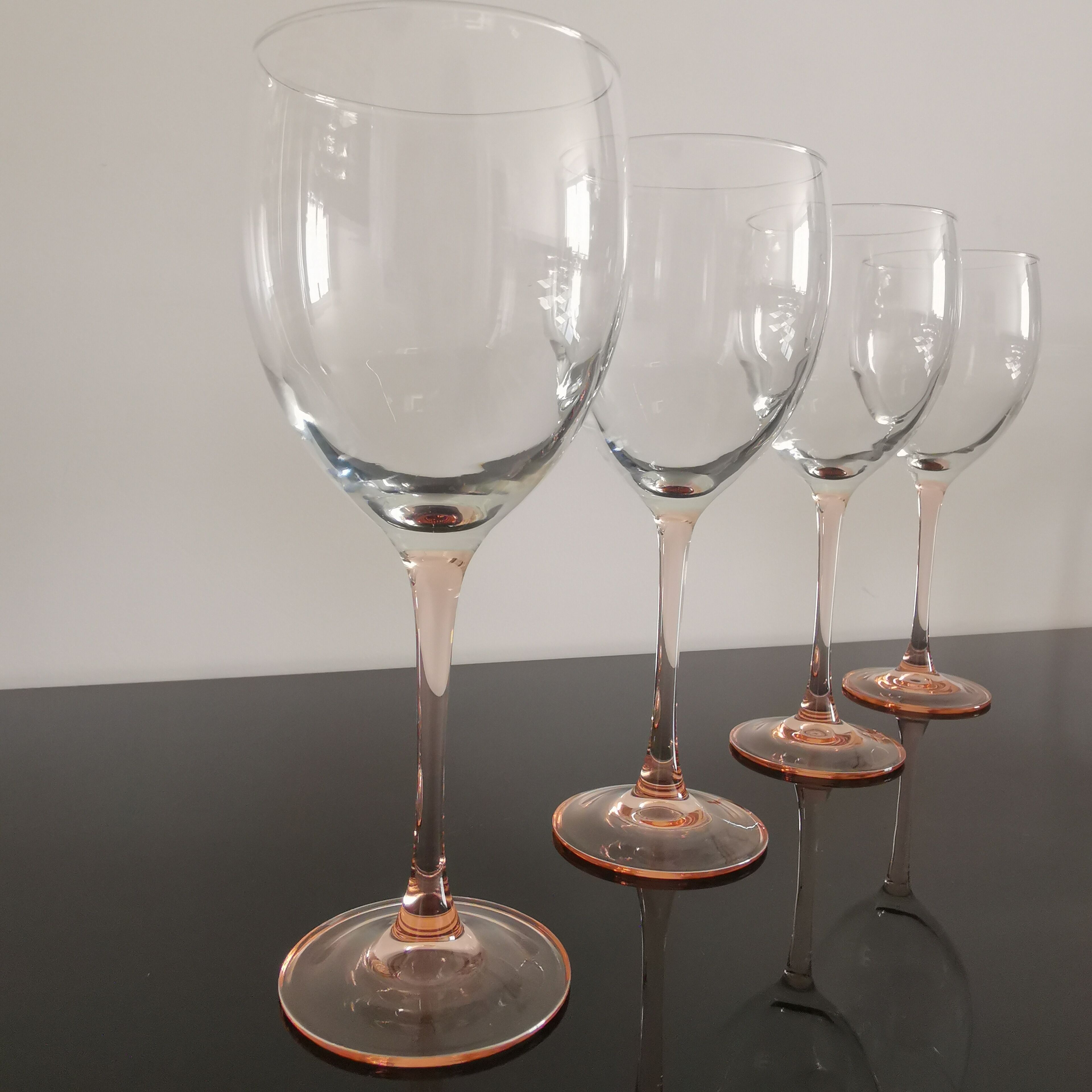 Water glasses/wine Luminarc pink feet
