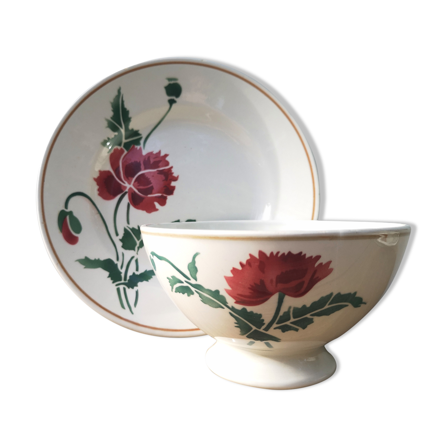 Old bowl "Luxeuil" Hbcm and plate