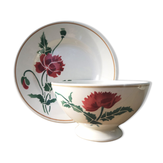 Old bowl "Luxeuil" Hbcm and plate
