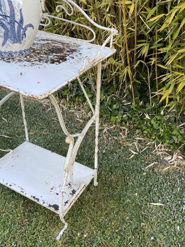 Coiffeuse console de toilette en métal Antique France shabby chic 1920