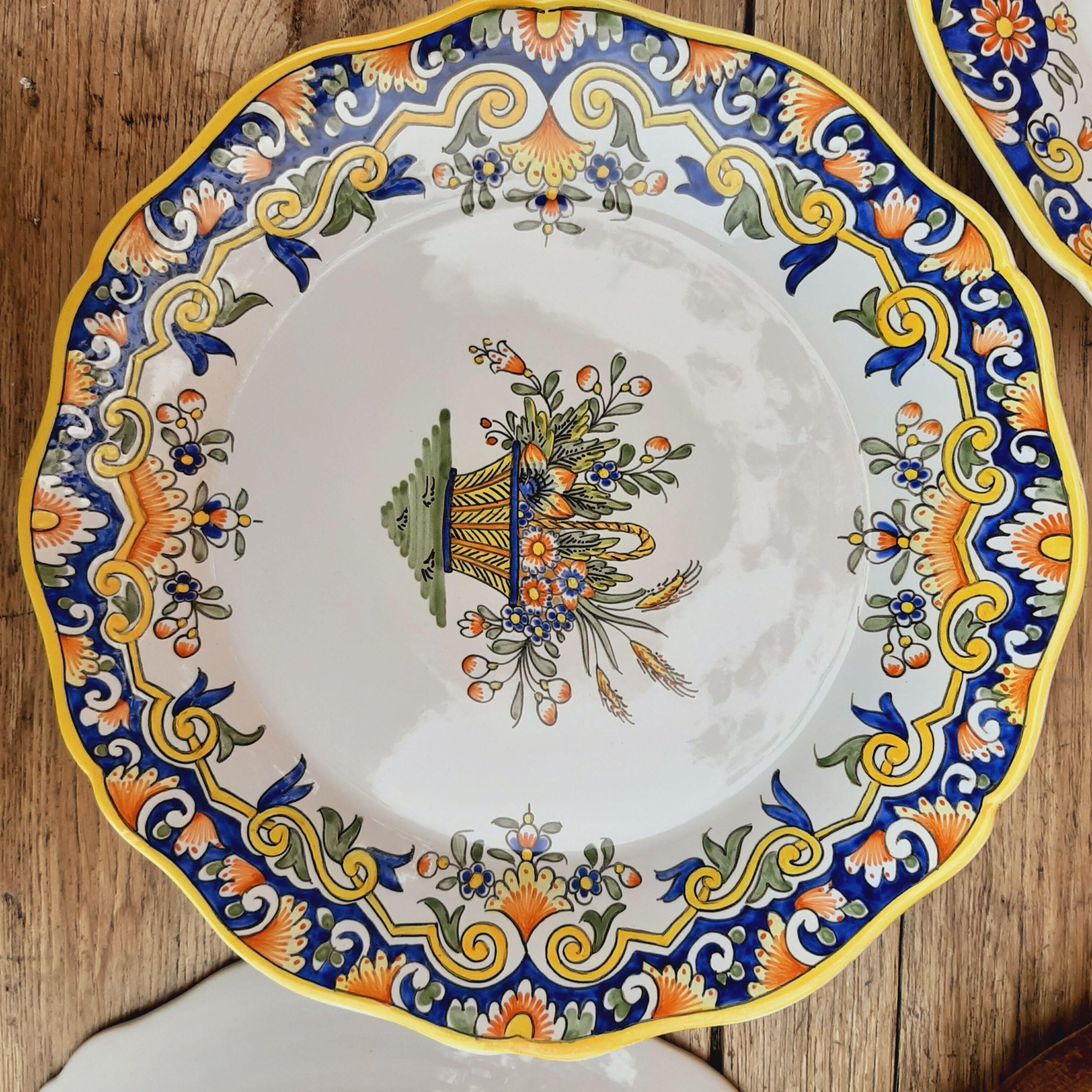 4 earthenware plates by Desvres Geo Martel