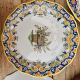 4 earthenware plates by Desvres Geo Martel