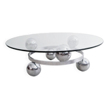 Chrome & Glass Sputnik Coffee Table 1960's