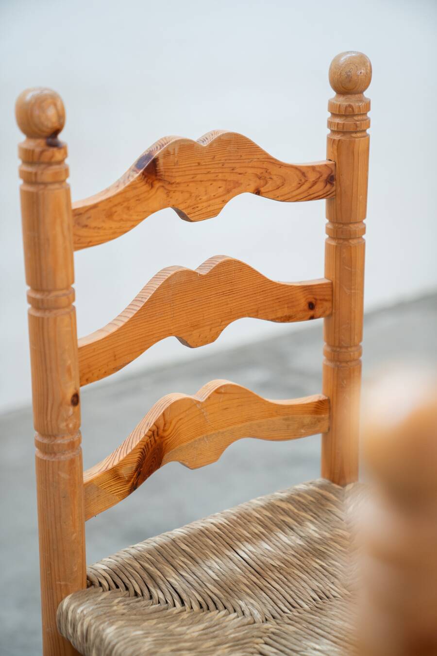 Rustic Friulian chairs with turned legs, set of 12, 1980-1990