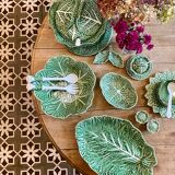 Vintage cabbage bowl and ceramic salad cutlery