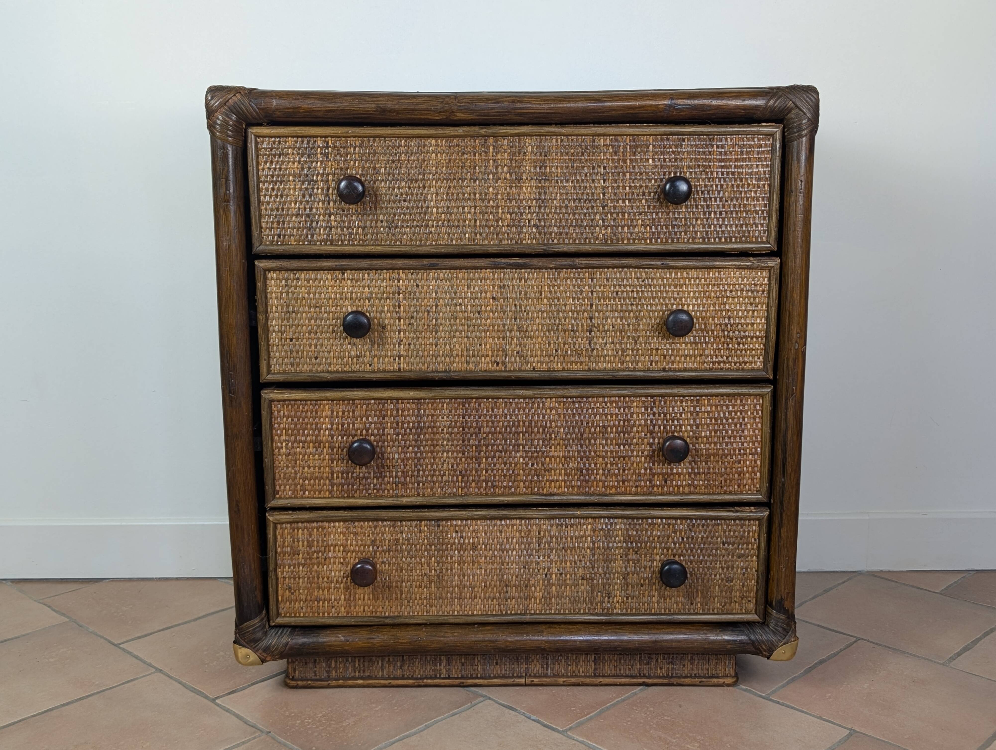 Commode bambou et rotin