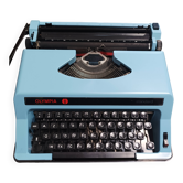 Vintage Pastel Blue Olympia Standard Typewriter