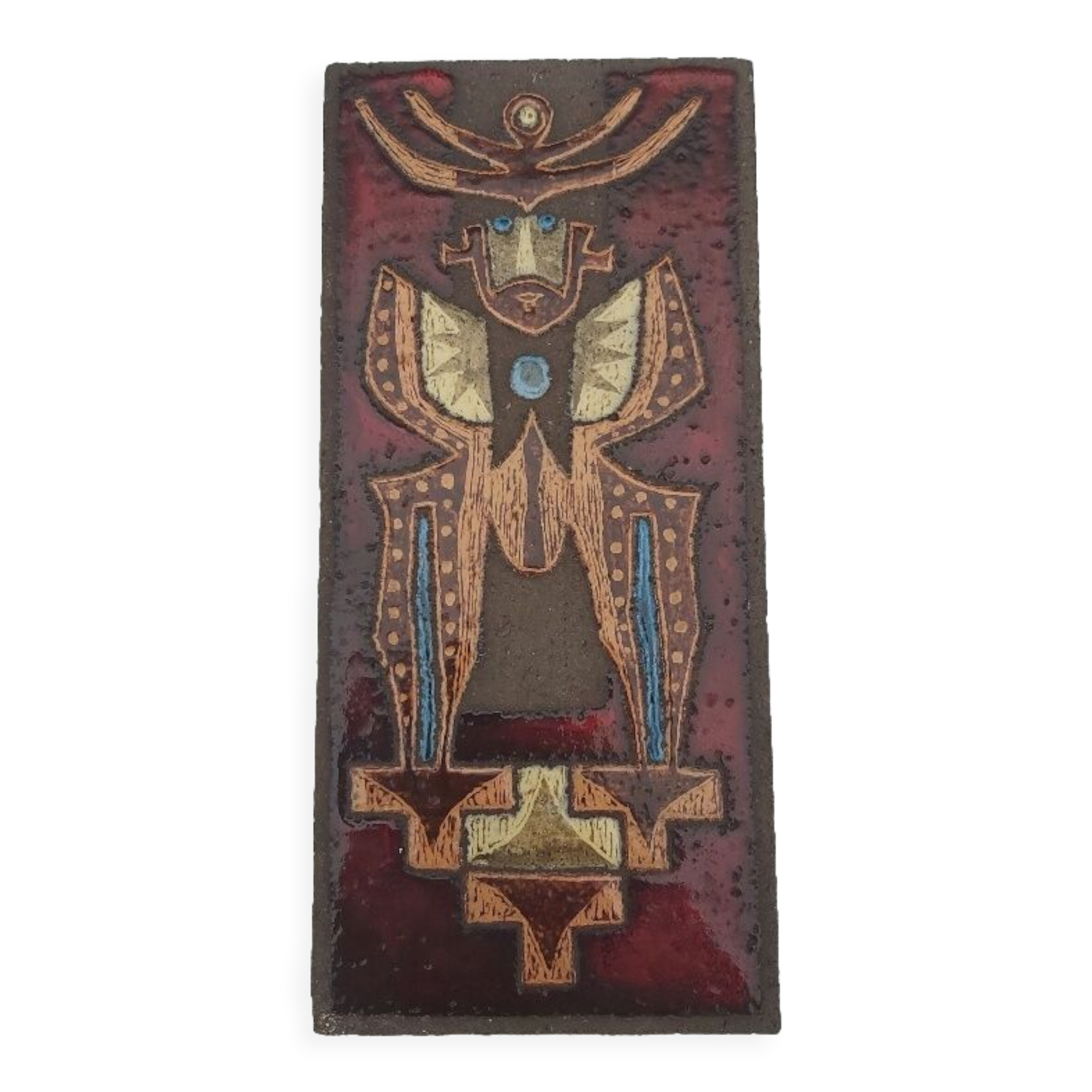 Jean Jaffeux enamelled lava plate