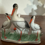 Saxon porcelain storks, condiment set