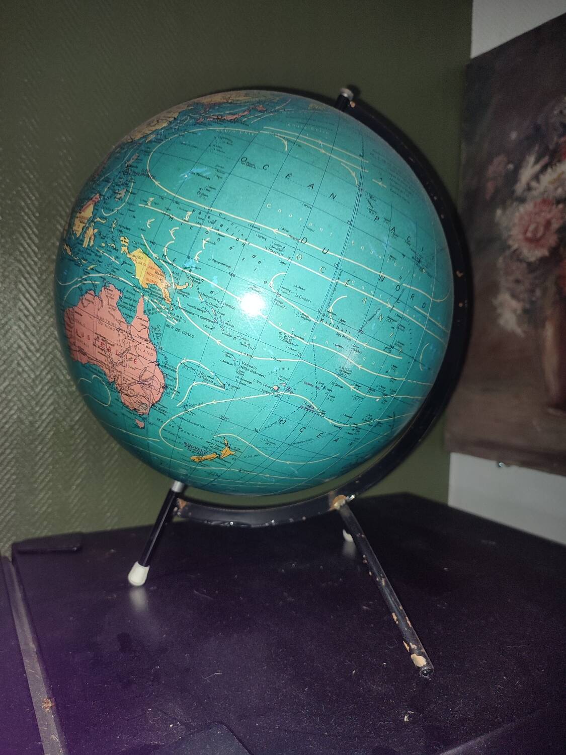 Vintage tripod globe