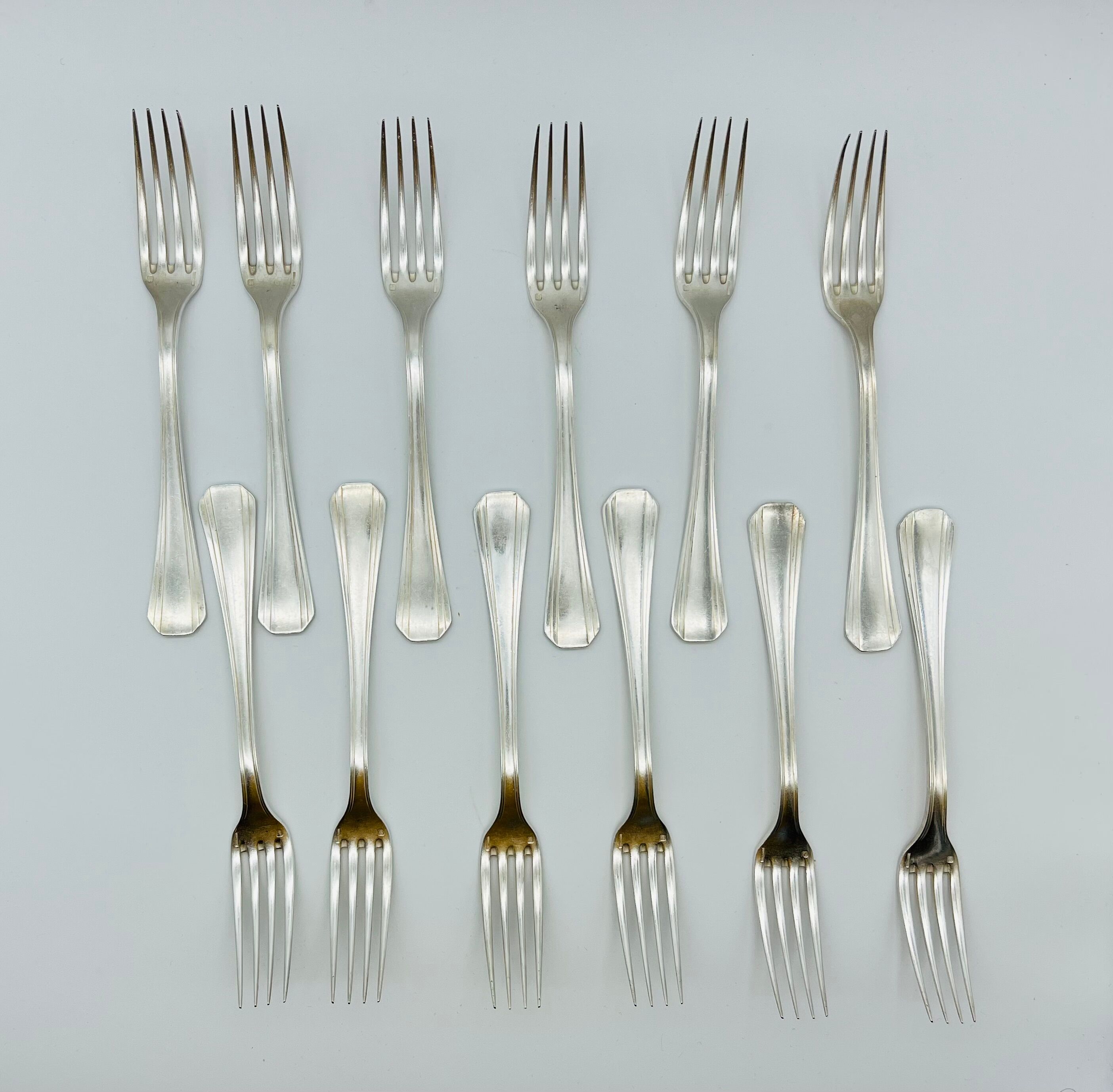 Christofle 12 art deco forks model Boreal