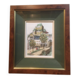 Château de Frontenac framed, Quebec Lithograph